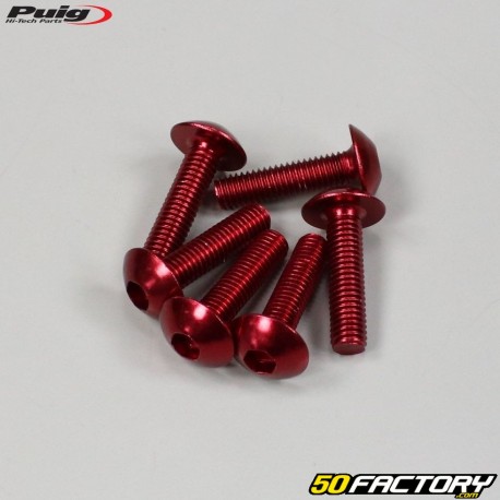 Vis 5x20 mm tête BTR bombée Puig rouges (lot de 6)