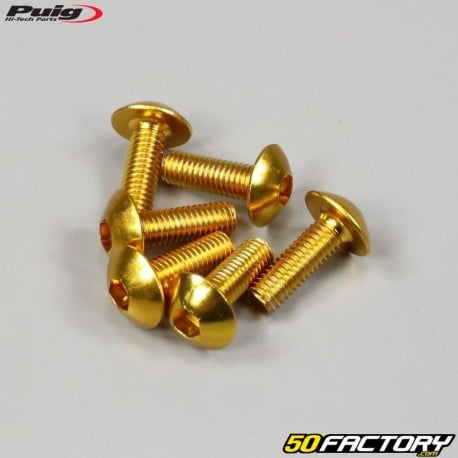 5x15 mm domed head BTR screws Puig gold-plated (set of 6)