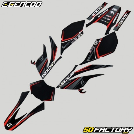 Kit grafiche adesivi Beta RR 50, motociclista, Track (2004 - 2010) Gencod Evo rosso