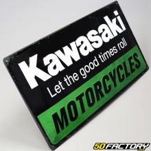 Plaque émaillée Kawasaki 25x50 cm