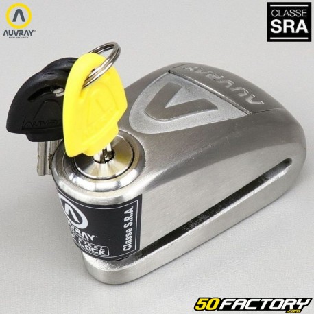 Anti-theft disc lock approved insurance SRA Auvray Alarm B-LOCK-14 stainless steel