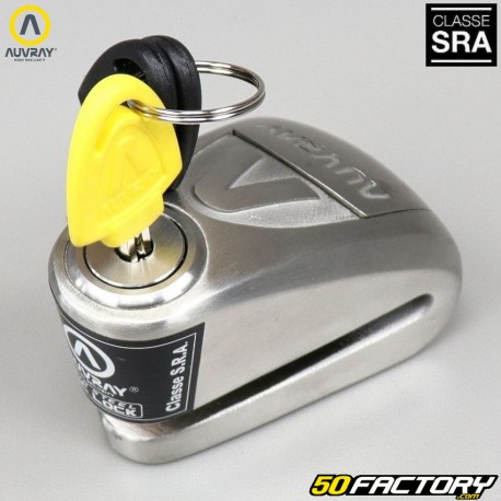 Anti-theft disc lock approved insurance SRA Auvray Alarm B-LOCK-10 stainless steel