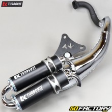 Exhaust pipe Turbokit R (double silencer) Minarelli vertical Mbk Booster,  Yamaha Bw&#39;s... 50 2 chrome