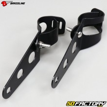 Universal headlight support brackets 35 to 52 mm Brazoline black