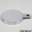 Round chrome plastic sticker holder