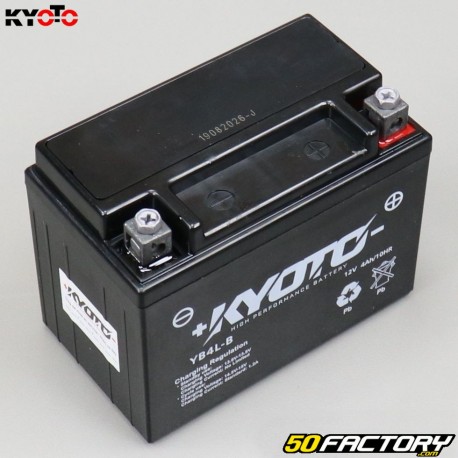 Maintenance-free Kyoto YB4L-B SLA 12V 4Ah battery Derbi Senda 50, Aprilia, Honda 125 ...