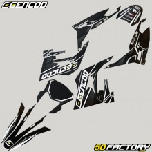 Kit déco Derbi Senda, Gilera SMT, RCR (depuis 2018) Gencod Evo blanc