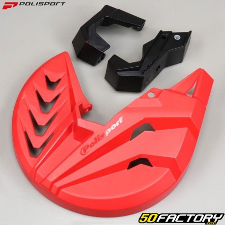 Front brake disc protector Honda CRF 250 R, RX and 450 Polisport red