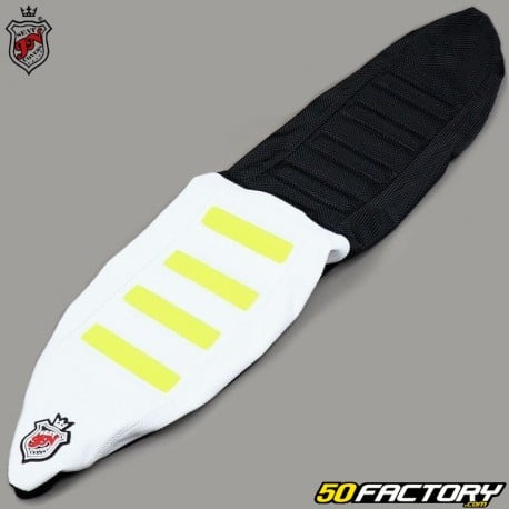 Funda de asiento Husqvarna FC, TC (desde 2019), TE (de 2020) 350 y 450 JN Seats negro, blanco y amarillo neon