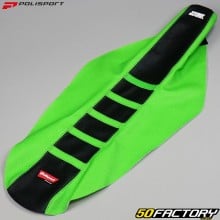 Funda de asiento Kawasaki KXF 250 (2013 - 2016) y 450 (2012 - 2015) Polisport Cebra verde y negra