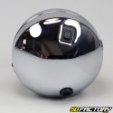 Round headlight moped, motorcycle Café Racer Ã140mm chrome yellow glass