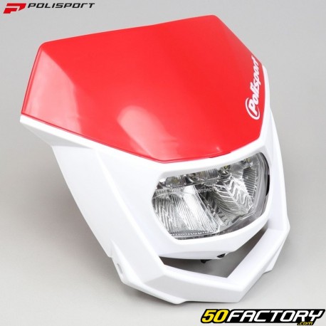 Careta tapa frontal Polisport Halo led blanco y rojo