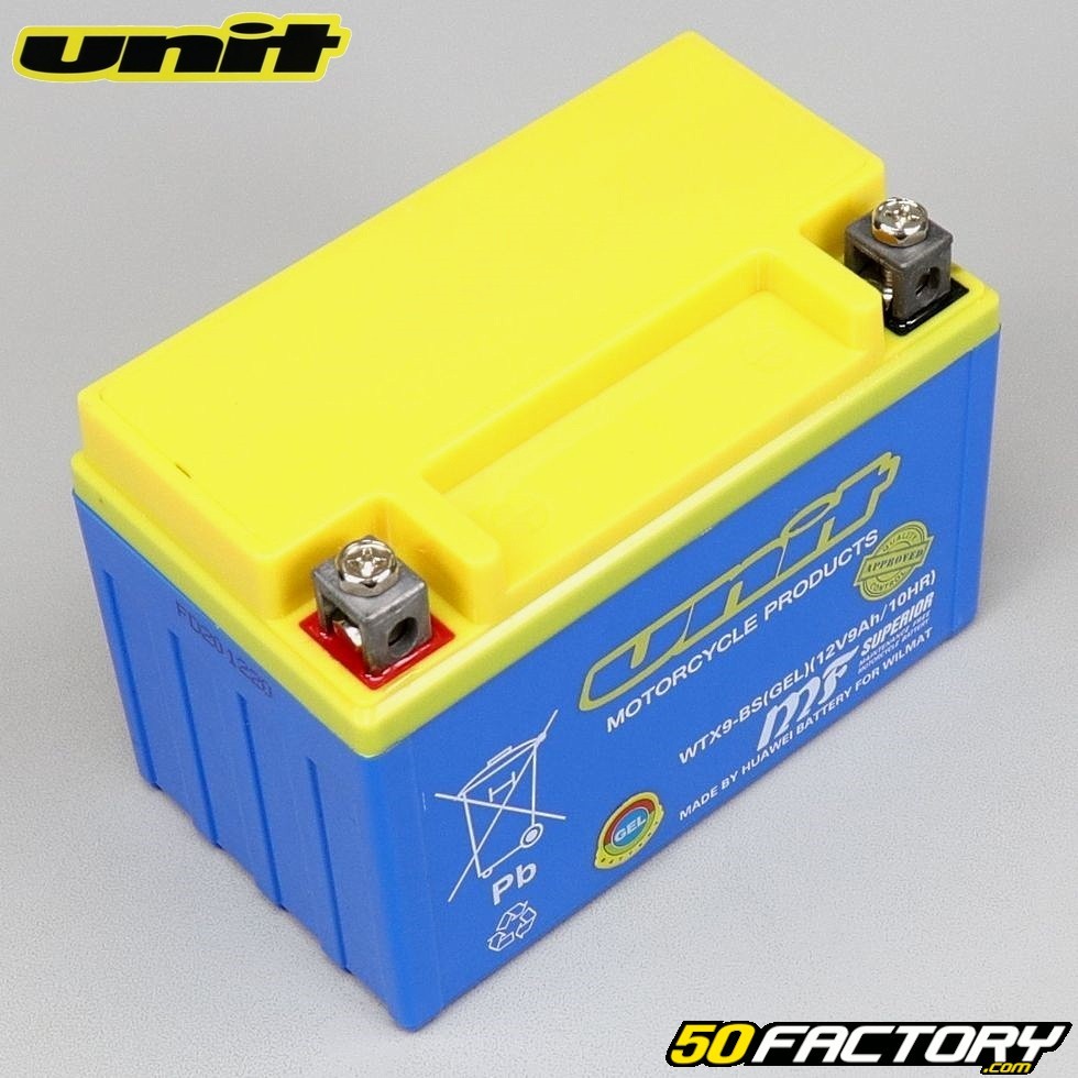 Batterie Unit YTX9-BS 12V 9Ah gel Piaggio Zip, Sym Orbit, Xmax