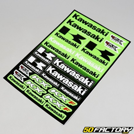 Planche de stickers Kawasaki MX 30x45cm