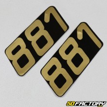 Engine case fairing stickers Motobécane 881 gold and black