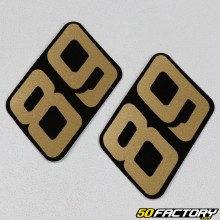 Adesivos dourados e pretos da caixa do motor Motobécane AV89