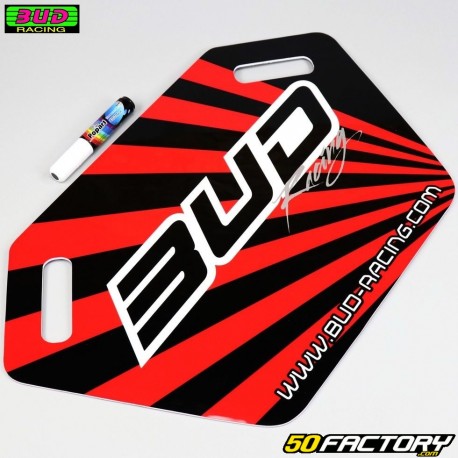 Placa Pit Board Bud Racing rojo
