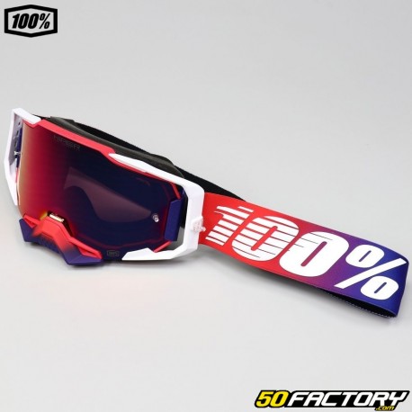 Óculos 100% Armega Factory pantalla roja y azul Hiper iridium rojo