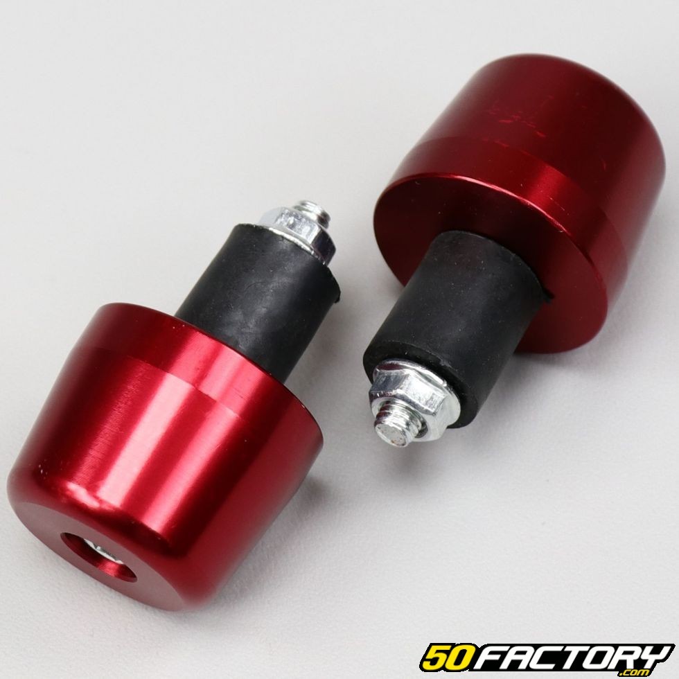 Embouts de guidon Racing rouges - Pièces moto, mobylette, scooter