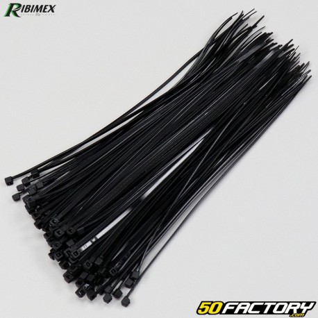 Plastic (rislan) clamps 2.5x200mm Ribimex black (100 pieces)