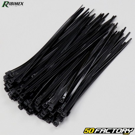 Plastic (rislan) clamps 3.6x140mm Ribimex black (100 pieces)