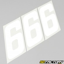 Numeri cross 6 bianco 14cm (set di 3)