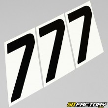 Numbers cross 7 black 14cm (set of 3)