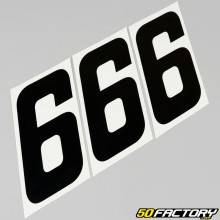 number stickers cross 6 black 14 cm (set of 3)
