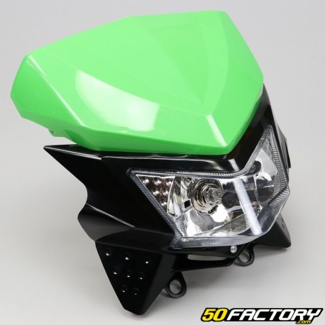 Black and green universal headlight plate