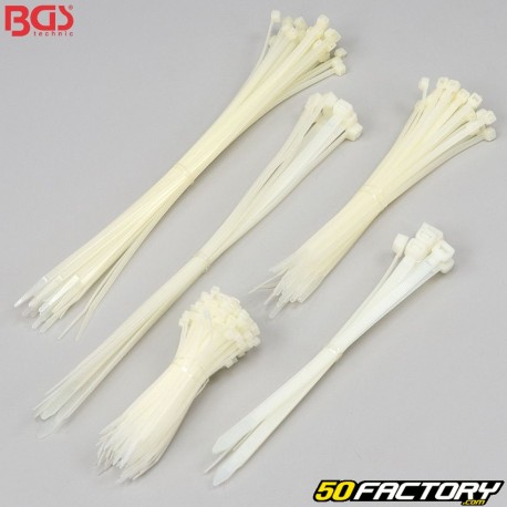 Plastic clamps (rislan) BGS white (250 pieces)