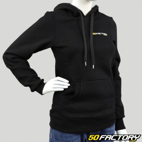 Damen Hoodie 50 Factory schwarz