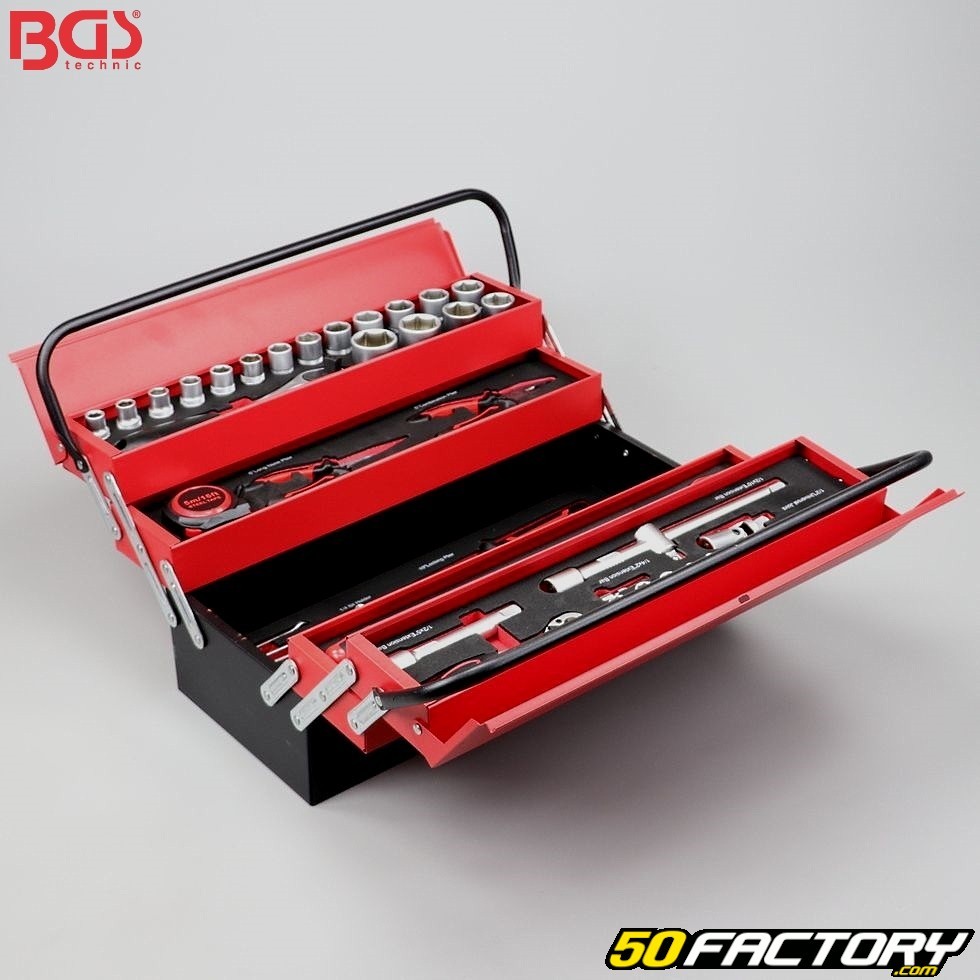 Caisse à outils métallique avec 86 outils BGS – Équipement atelier