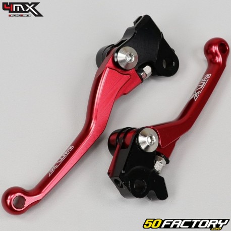 Leviers de frein avant et d'embrayage Honda CR 125, CRF 250, 450 R... 4MX rouges