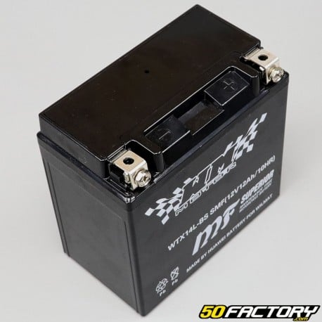 Batterie WTX14L-BS SLA 12V 12Ah acide sans entretien Gilera GP 800, Aprilia SRV, Italjet...