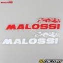 Stickers Malossi 220x55mm blanc et rouge