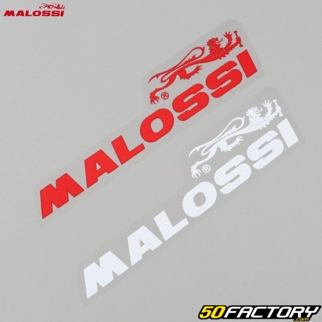 Stickers Malossi 88x22mm blanc et rouge