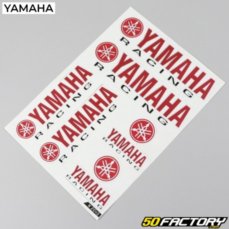 Stickers Yamaha Racing rouge et noir 33x23cm (planche)