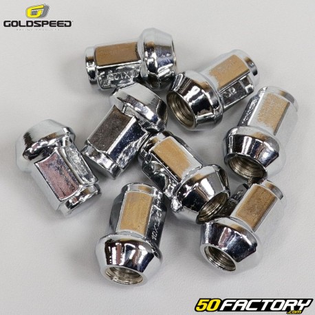 Dadi ruota conici Ã˜10x1.25mm Goldspeed cromato per quad (set di 8)