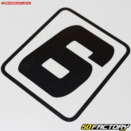 Black Barracuda number sticker