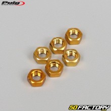 Ø5x0.80mm Puig golden anodized nuts (set of 6)