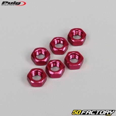 Tuercas Puig anodizadas rojas Ã5x0.80mm (juego de 6)