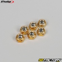 Puig gold anodized Ø5x0.80mm brake nuts (set of 6)