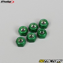 Dadi autobloccanti Ø5x0.80mm anodizzati verdi Puig (set di 6)