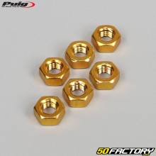 Tuercas Puig de Ø6x1.00 mm oro (juego de 6)