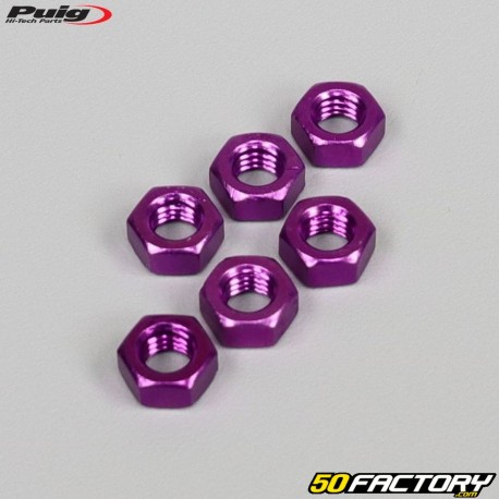 Nueces de Puig anodizadas violeta (juego de 6)