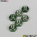 6x1.00mm Noci Puig anodizzati verdi (set di 6)