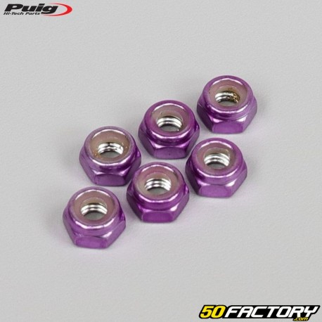 Puig purple anodized lock nuts (set of 6)