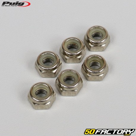 Puig gray anodized lock nuts (set of 6)