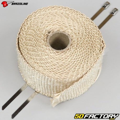 Exhaust thermal strip vintage Brazoline beige 50 mm (5 m)