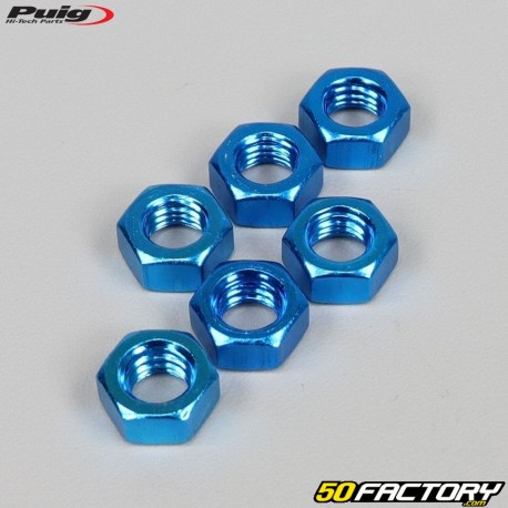 8x1.25mm Puig blau eloxierte Muttern (Set von 6)